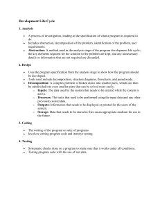 Development Life Cycle: Program Development Stages