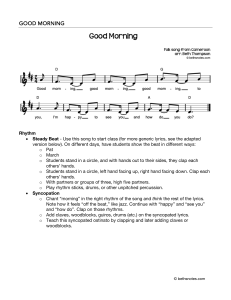 Good Morning Folk Song: Music Lesson Plan for Rhythm
