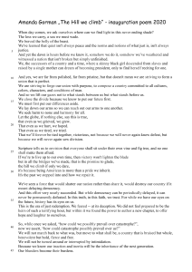 Amanda Gorman The Hill We Climb Poem Analysis Worksheet