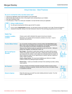 Morgan Stanley Virtual Interview Best Practices Guide