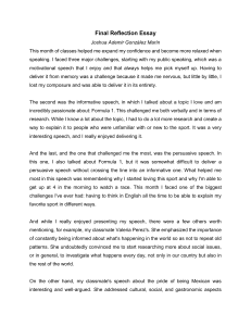 Final Reflection Essay on Public Speaking Challenges