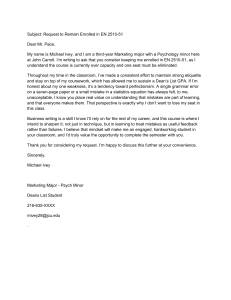 Request to Remain Enrolled in EN 2510-51