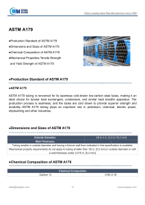 ASTM A179 Steel Tubing Specifications