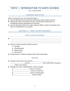 Introduction to Earth Science Guided Notes