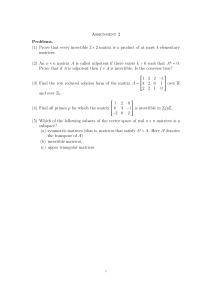 Linear Algebra Assignment 2 Problems