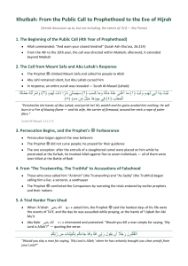 Khutbah: Early Prophethood to Eve of Hijrah