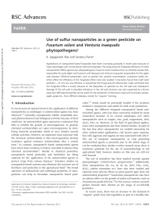 Sulfur Nanoparticles as Green Pesticide for Phytopathogens