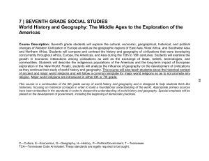 7th Grade Social Studies: World History & Geography