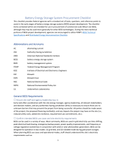 Battery Energy Storage System Procurement Checklist