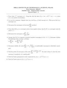 MATH U101 Multivariable Calculus Tutorial Sheet 1