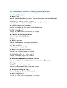 Java Fundamentals Interview Questions & Answers