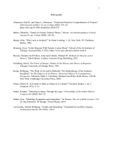 Academic Bibliography: Art History & Trauma Studies