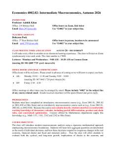 Economics 4002.02 Syllabus: Intermediate Macroeconomics, Autumn 2026
