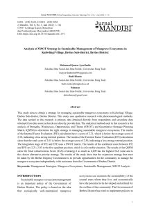 SWOT Analysis for Sustainable Mangrove Management in Kaliwlingi Village