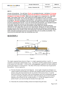 Strength of Materials IIB Term Test 1 - Nelson Mandela University