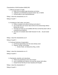 Characteristics of Self Actualizers