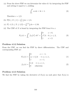 Probability PDF & CDF Solutions: Problems 4.3.1-4.3.3