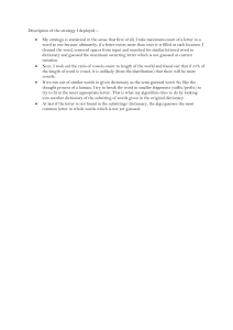 Algorithm Strategy for Word Games