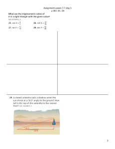Trigonometry Assignment: Lesson 7-1 Problems 25-29