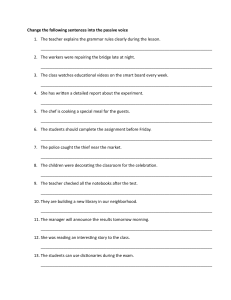 Passive Voice Exercises: Grammar Worksheet