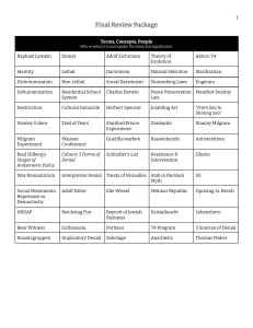 Final Review Package: Genocide & Holocaust Terms & Questions