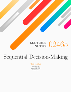 Lecture Notes: Sequential Decision-Making