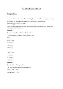 P3 Important Notes: Data Recording & Measurement Precision