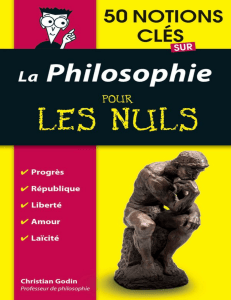 50 Notions Cl&eacute;s sur la Philosophie Pour Les Nuls