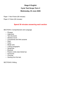Stage 6 English Cycle Test Scope Term 2