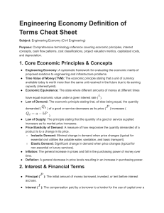 Engineering Economy Cheat Sheet: Definitions & Terms