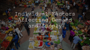 Individual Factors Affecting Demand and Supply