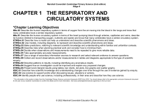 Cambridge Primary Science Stage 6: Respiratory & Circulatory Systems