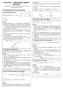 Formelark MM2 Line&aelig;r algebra