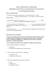 Class 9 History Worksheet: Early Humans & Civilisation