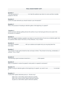 Public Speaking Final Exam Questions