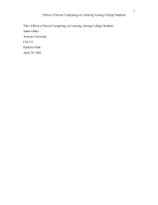 Effects of Social Computing on College Student Learning