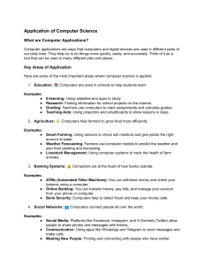 Application of Computer Science