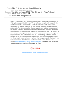 CSU Faculty Strike Announcement: PHIL-104 Asian Philosophy