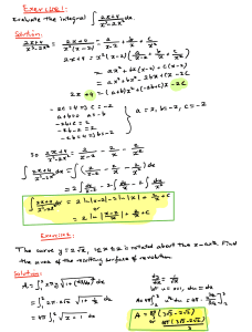 Calculus Exercises: Integrals, Series, & Surface Area Solutions