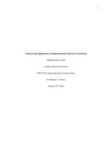 Organizational Theories Applied to Starbucks: MBA Research Paper