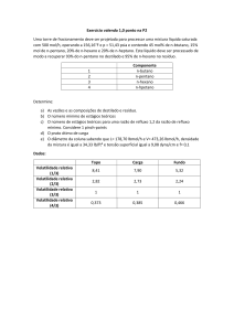 Exerc&iacute;cio de Projeto de Torre de Fracionamento