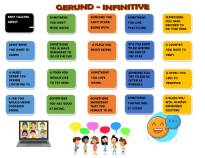 Gerund and Infinitive English Grammar Worksheet