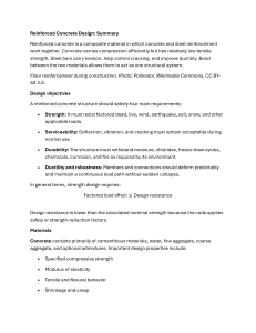 Reinforced Concrete Design Summary: Key Principles & Standards