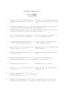 Calculus Homework 4: Multivariable Calculus Problems