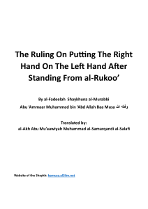 Ruling on Hand Placement After Rukoo' in Salah