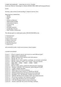 Computer Memory Research-Level Course: DRAM, DDR, HBM