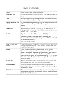 Macroeconomic Variables and Nepal's Economic Growth: A Review