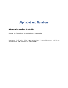 Alphabet and Numbers: Learning Guide