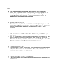 Aristotle's Virtues & Ethics of Care: Week 3 Study Guide