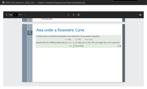 Area Under Parametric Curve Calculus III